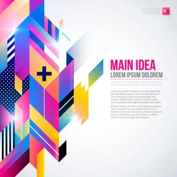 Text background with abstract geometric element and glowing lights. Corporate Stock Illustration