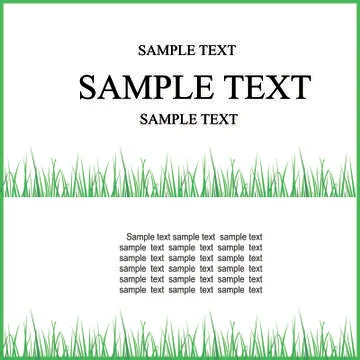 Text on a background of grass Stock Illustration
