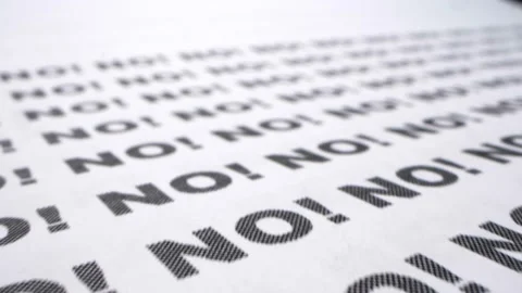 Text background. the word no written many times on a white piece of paper Stock Footage 146656360