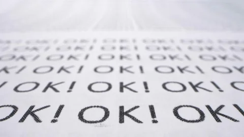Text background. the word ok written many times on a white piece of paper Stock Footage 146691895
