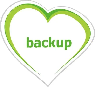 Text Backup. Web design concept . Love heart icon button for web services and Stock Illustration