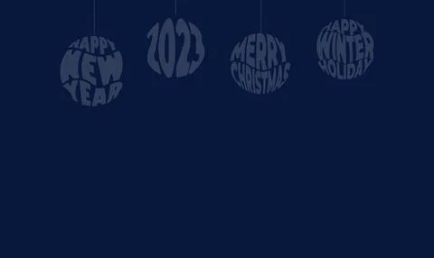 Text in ball form with holiday text. Merry Christmas and Happy Holiday Stock Illustration