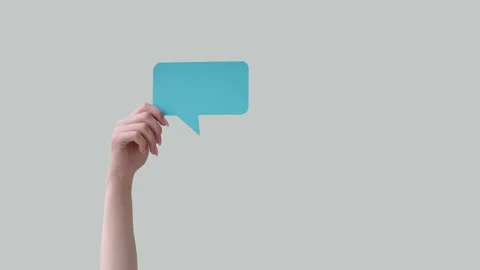Text balloon mockup message app hand dialogue icon Stock Footage 172939456