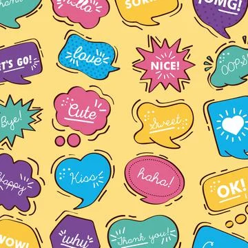 Text balloons pattern Stock Illustration