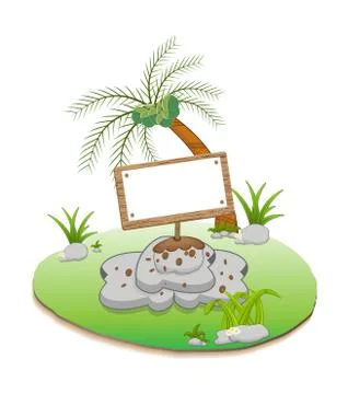 Text banner and mini landscape Stock Illustration