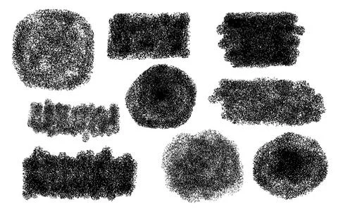 Text banners, speech bubbles for message. Grunge spot. Banner from sprayed do Stock-Illustration