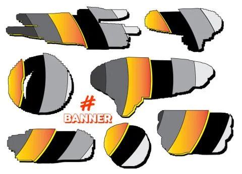 Text banners, speech bubbles for your message. Colored hand drawn scribble Stock-Illustration