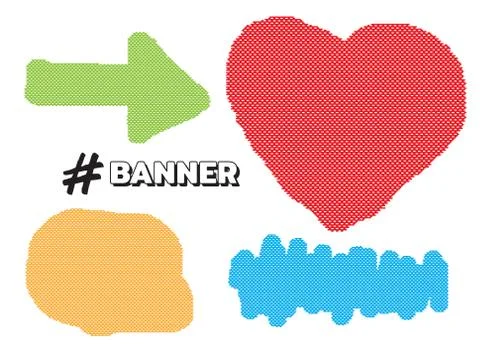 Text banners, speech bubbles for your message Illustrazione stock