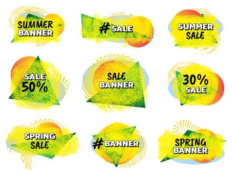 Text banners, speech bubbles for your message. Spring and summer sales Stock-Illustration