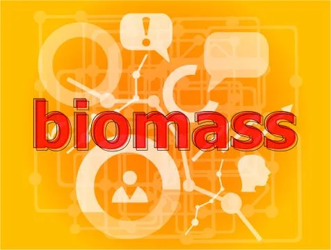 Text Biomass on digital background. Social concept . Big set of infographics  Stock Illustration
