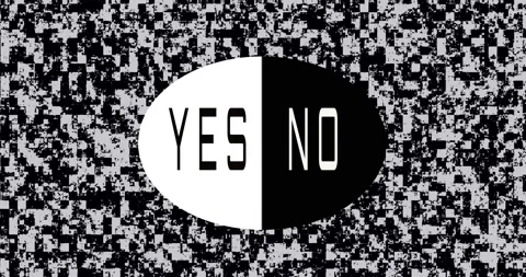 Text Black and White YES NO Minimalistic  Affirmative Negative Question, Answer. Stock Footage 146133393