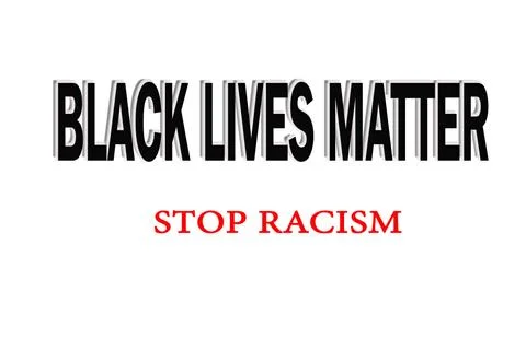 Text on the Black lives matter. Stop racism banner. A protest slogan about th Stock Illustration