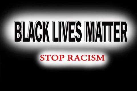 Text on the Black lives matter. Stop racism banner. A protest slogan about th Stock Illustration