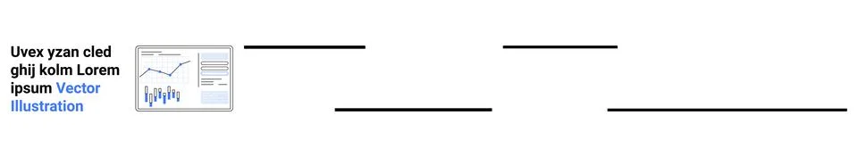 Text block with graph, sample text, and highlighted Vector Illustration phras Illustrazione stock