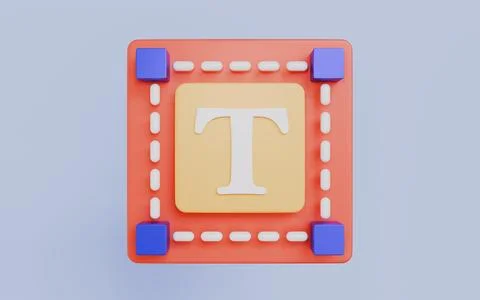 Text block symbolizing typography editing in graphic design Stock Illustration