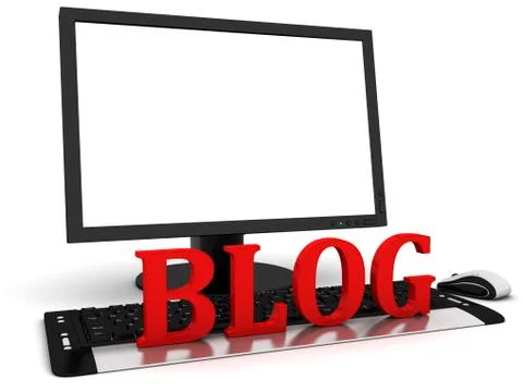Text Blog on the keyboard Stock Illustration