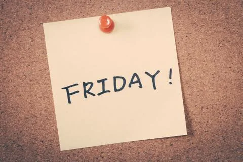 Text on board Friday Stock Photos