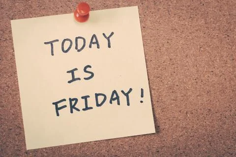 Text on board Today is Friday Stock Photos