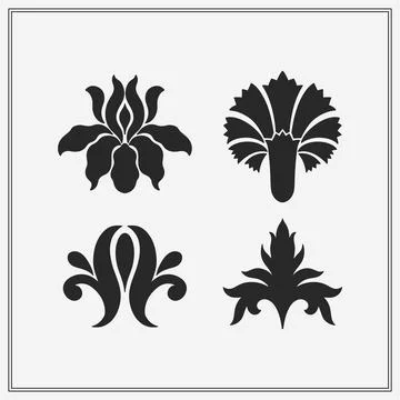 Text boarder divider for printing in typography. Floral elegant motif in Stock Illustration