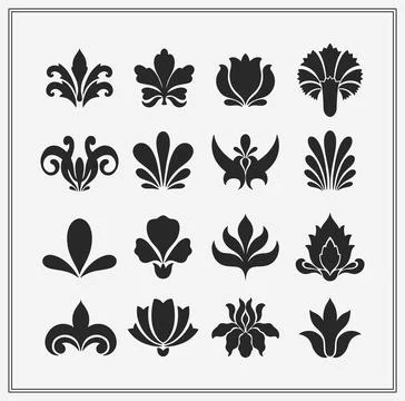 Text boarder divider for printing in typography. Floral elegant motif in Stock Illustration