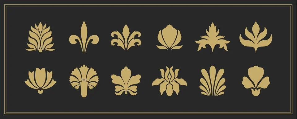 Text boarder divider for printing in typography. Floral elegant motif in Stock Illustration