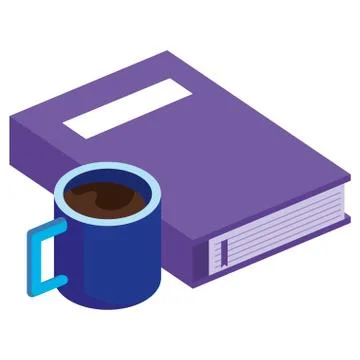 Text book with coffee cup Stock Illustration