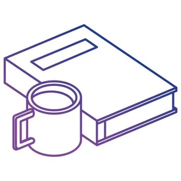 Text book with coffee cup Stock Illustration