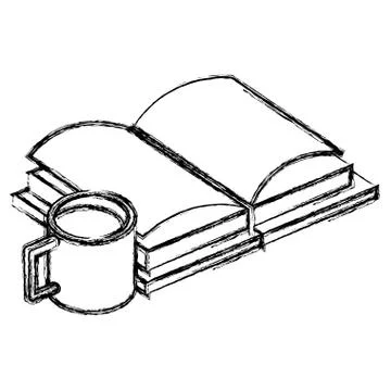 Text book with coffee cup Stock Illustration