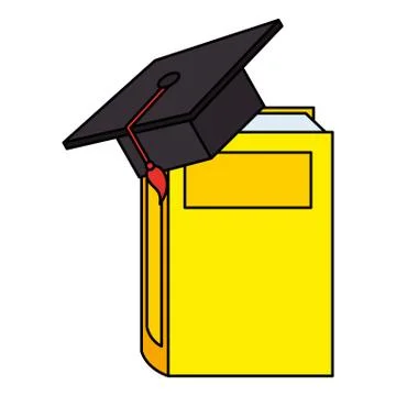 Text book with hat graduation 스톡 일러스트