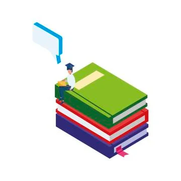 Text book with minipeople workers Stock Illustration