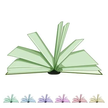 Text book open cartoon vector graphic Stock Illustration