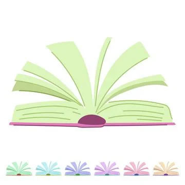 Text book open vector cartoon graphic Stock Illustration