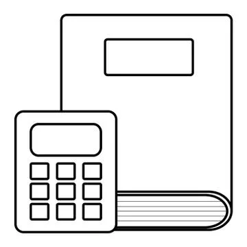 Text book school with calculator math Illustrazione stock