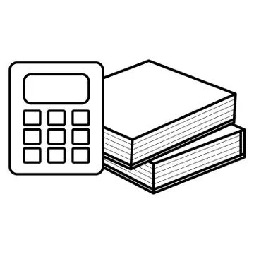 Text book school with calculator math Illustrazione stock