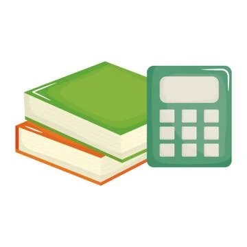 Text book school with calculator math Illustrazione stock