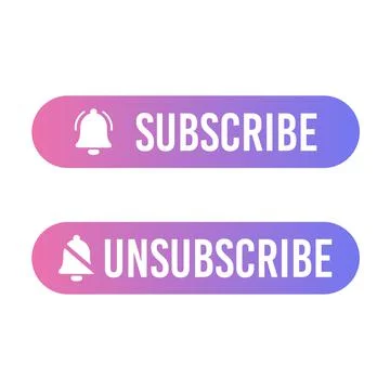 Text box and subscribe button template with the notification bell icon Stock Illustration