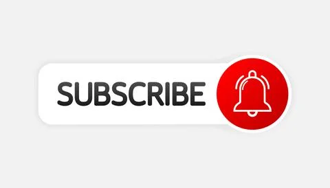 Text Box and Subscribe Button Template with the notification bell. Button on 스톡 일러스트