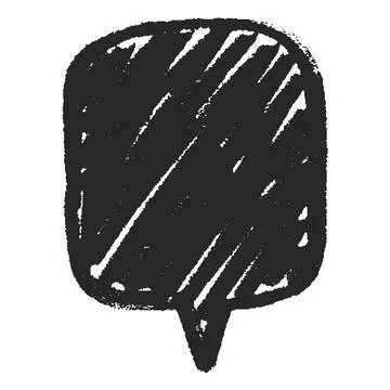 Text box black silhouette crayon texture, charcoal speech bubble, vector Illustrazione stock