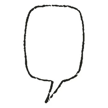 Text box chalk texture, charcoal outline speech bubble, vector cartoon crayon イラスト素材
