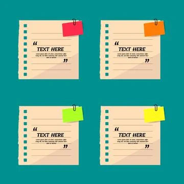 Text box with note papers design Stock Illustration