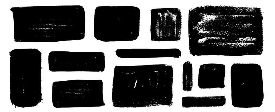 Text box or speech bubbles frames with doodle squiggle texture. Set of black Stock Illustration
