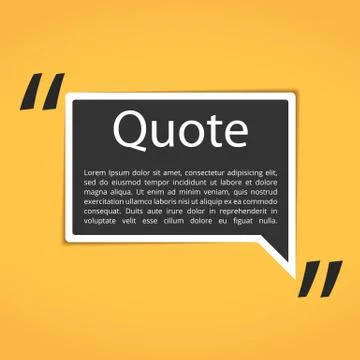 Text Box with Quotes Stock Illustration