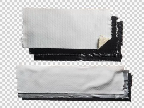 Text box with shadow made of black and white cloth tape on white background Stockfoto's