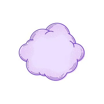 Text box template in comic style. Empty halftone text bubble. Pop art cloud for Stock Illustration