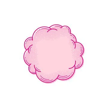 Text box template in comic style. Empty halftone text bubble. Pop art cloud for Stock Illustration