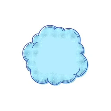 Text box template in comic style. Empty halftone text bubble. Pop art cloud for Stock Illustration