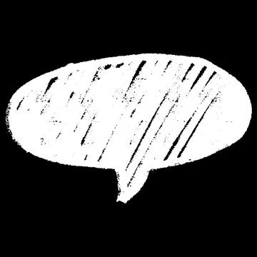 Text box white chalk texture on black, speech bubble ink blank, vector cartoon Illustrazione stock
