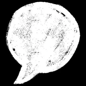 Text box white chalk texture silhouette on black, speech bubble round shape 스톡 일러스트