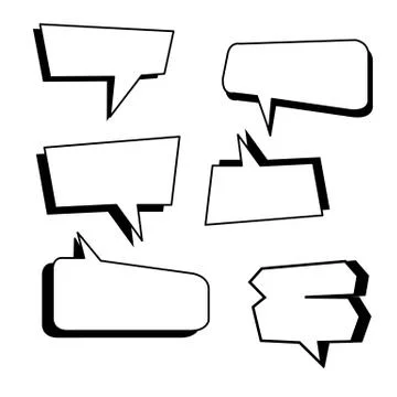 Text boxes comic set vector illustration with isolated white background. 스톡 일러스트
