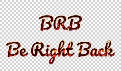 Text BRB BE RIGHT BACK 3d digital technology 스톡 일러스트